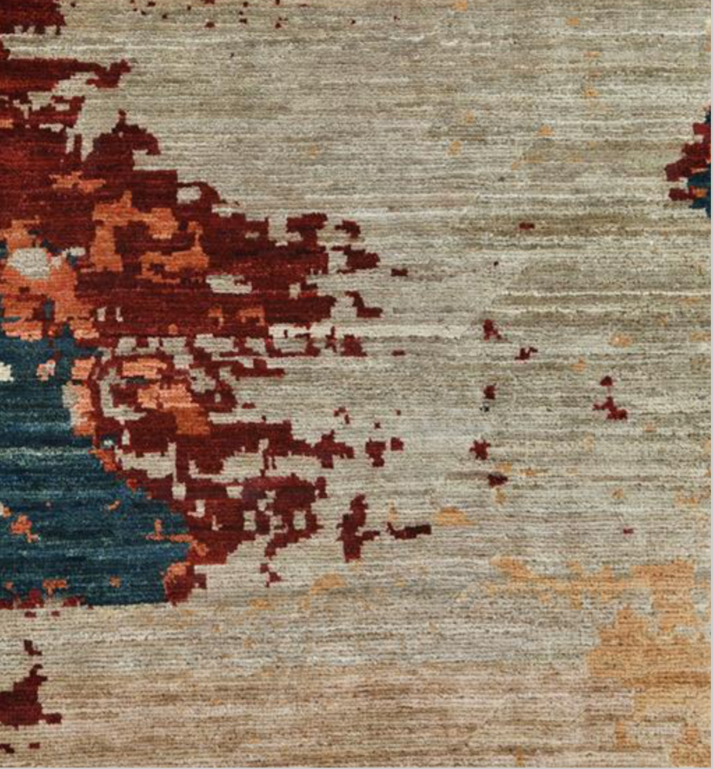 Nomad Collection - 9' 11" x 13' 10" - Beige, Tan, Blue & Red - Nomad Tribal Style - Hand Knotted Wool Rug