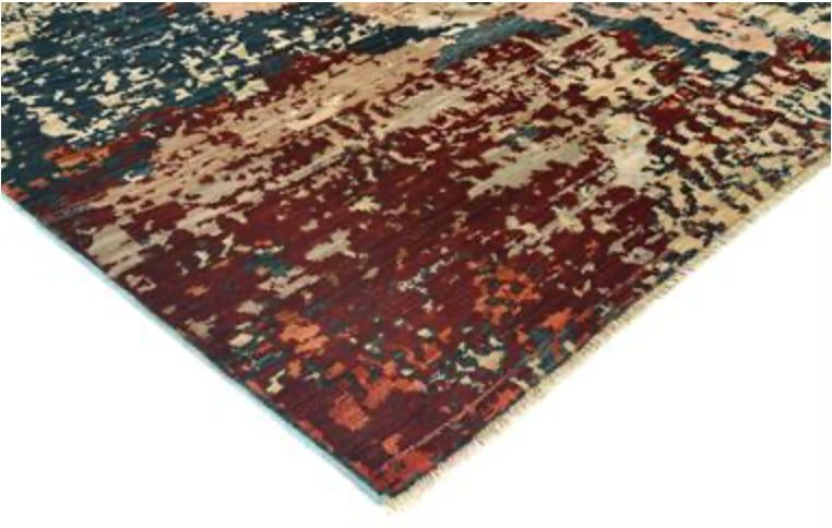 Nomad Collection - 9' 11" x 13' 10" - Beige, Tan, Blue & Red - Nomad Tribal Style - Hand Knotted Wool Rug