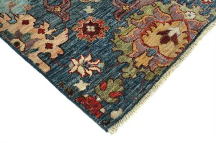 Nomad Collection - 2' 06" x 9' 11" Runner - Navy, Blue & Brown - Hand Knotted Wool Runner