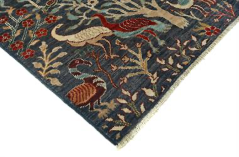 Nomad Collection - 2' 07" x 11' 09" Runner - Navy, Blue, Red, Beige & Brown - Hand Knotted Wool Runner