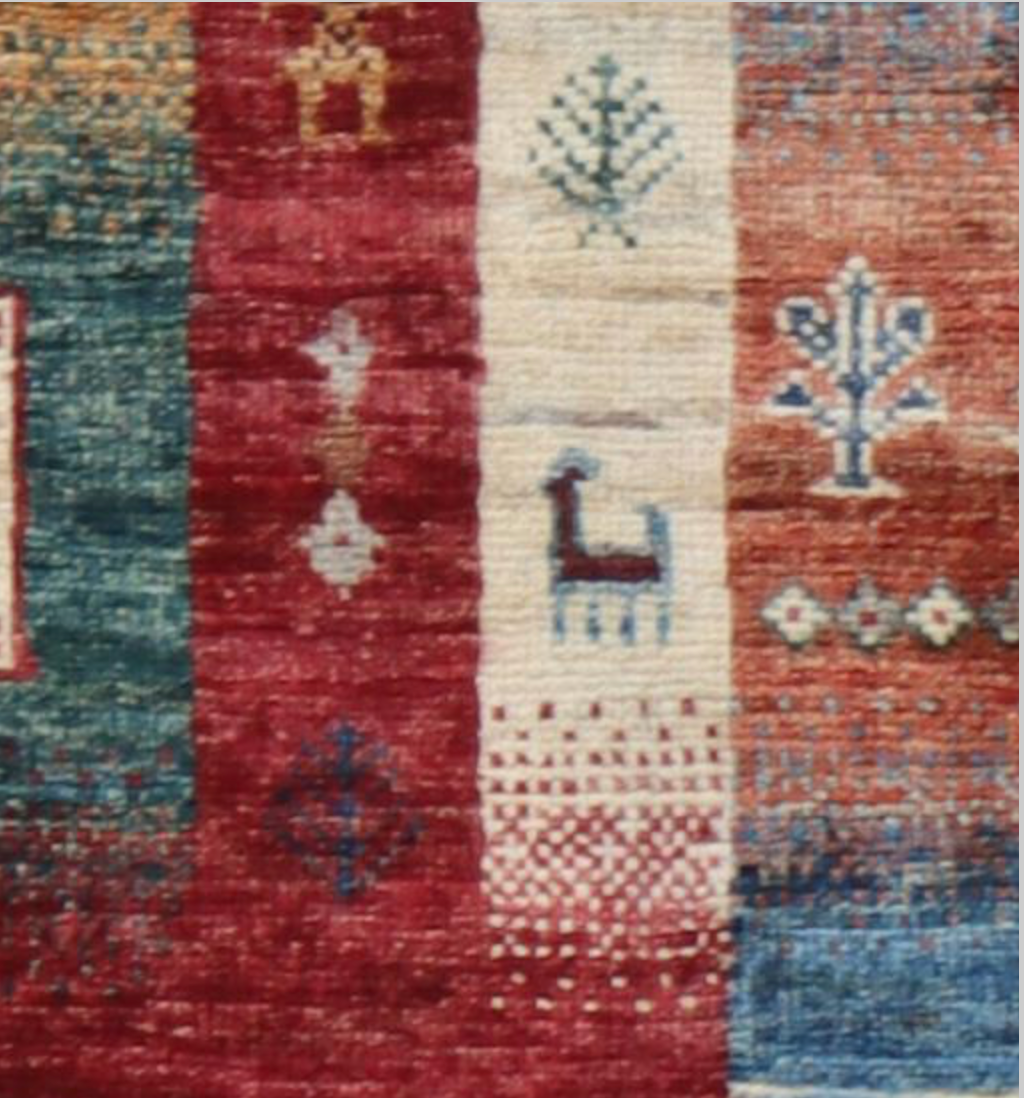 Nomad Collection - Gabbeh - 5' x 7' - Blue - Nomad Tribal Style - Hand Knotted Wool Area Rug