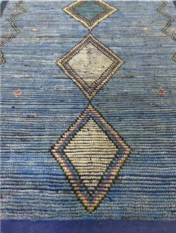 Marrakesh Collection - 3' 10" x 6' 00" - Blue - Tribal Style - Hand Knotted Wool Area Rug