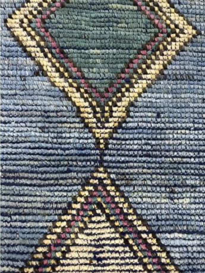 Marrakesh Collection - 3' 10" x 6' 00" - Blue - Tribal Style - Hand Knotted Wool Area Rug