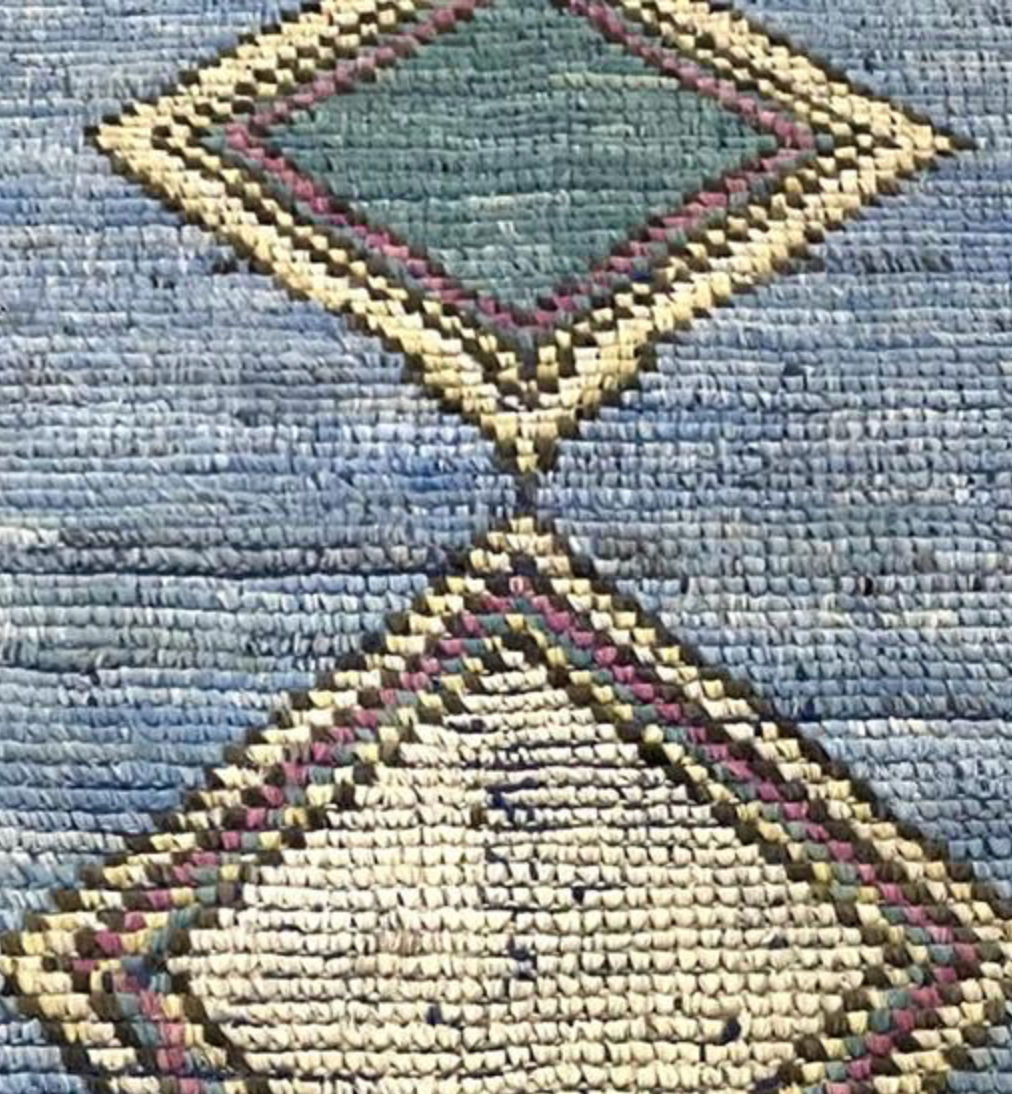 Marrakesh Collection - 3' 10" x 6' 00" - Blue - Tribal Style - Hand Knotted Wool Area Rug