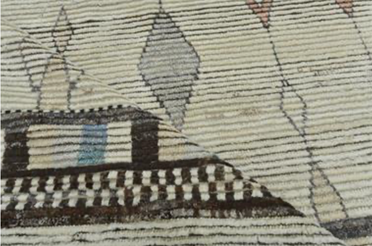 Marrakesh Collection - 8'x10' & 9'x12' - Ivory Beige - Tribal Style - Hand Knotted Wool Area Rug