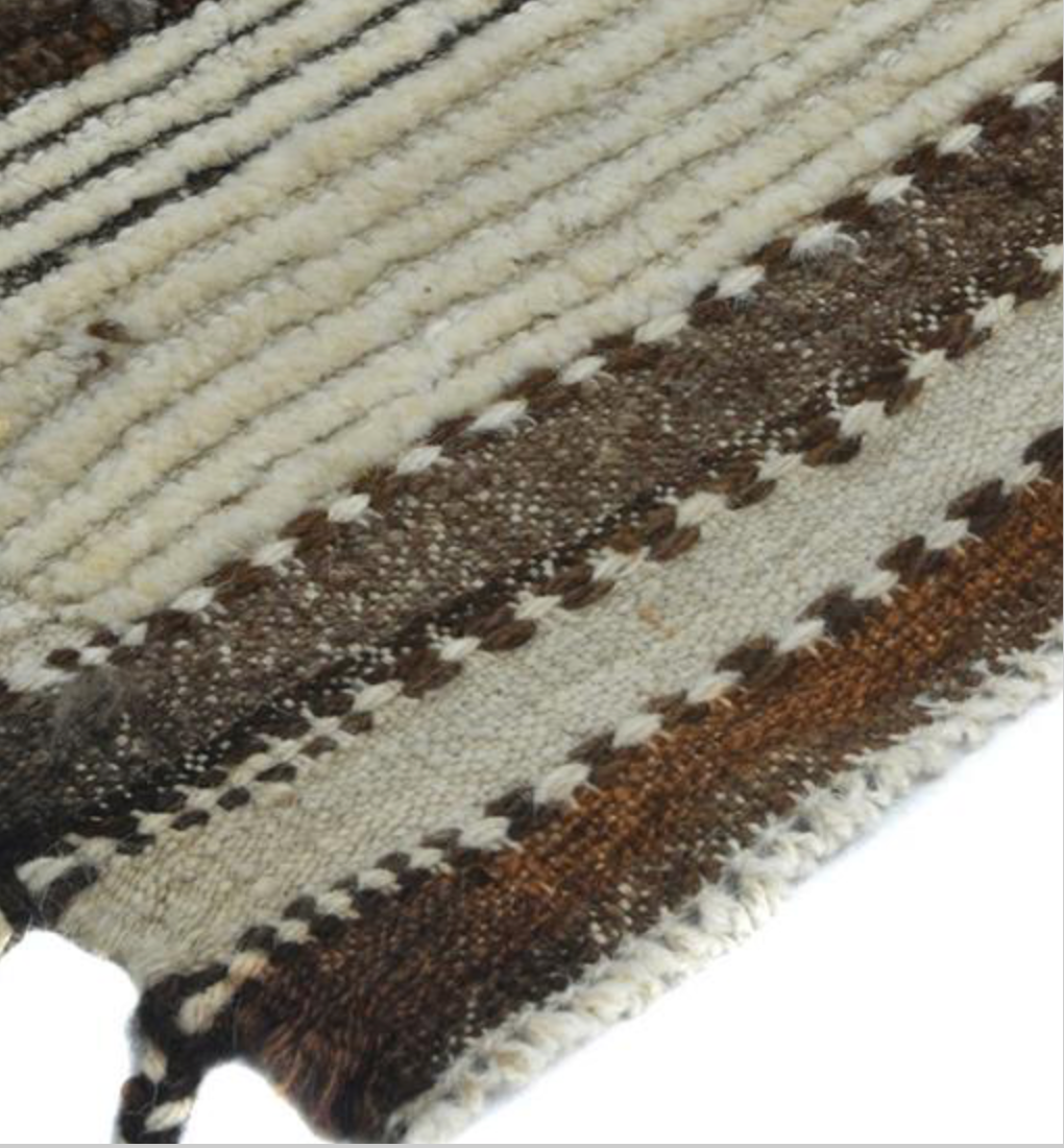 Marrakesh Collection - 8'x10' & 9'x12' - Ivory Beige - Tribal Style - Hand Knotted Wool Area Rug