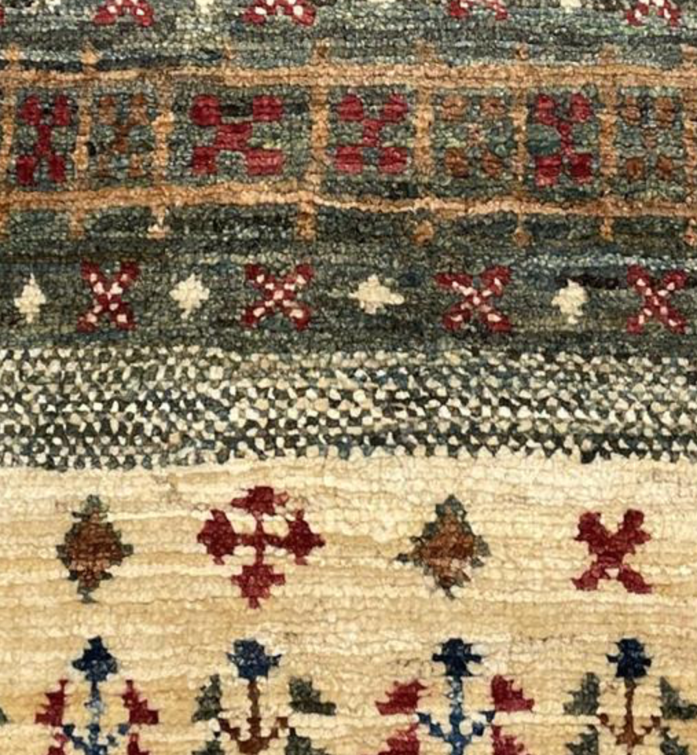 Nomad Collection - Gabbeh - 3' 11" x 5' 09" - Red Multicolor - Nomad Tribal Style - Hand Knotted Wool Rug