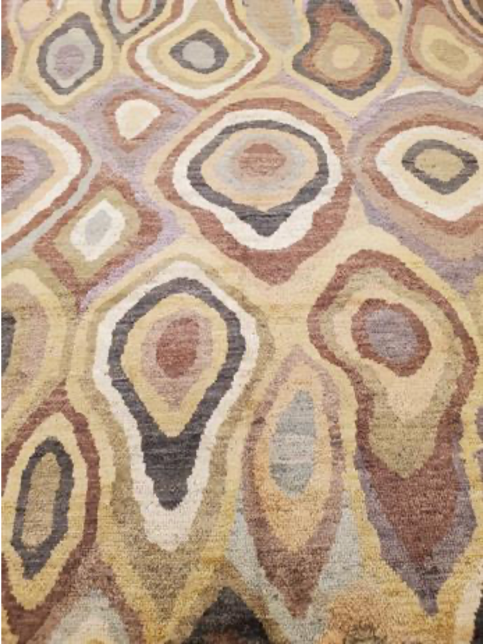 Marrakesh Collection - 7' 11" x 10' - Brown Modern Contemporary - Hand Knotted Wool Area Rug