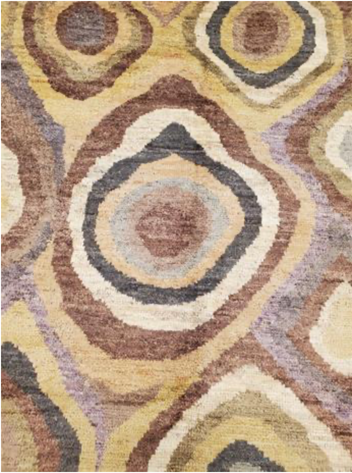 Marrakesh Collection - 7' 11" x 10' - Brown Modern Contemporary - Hand Knotted Wool Area Rug