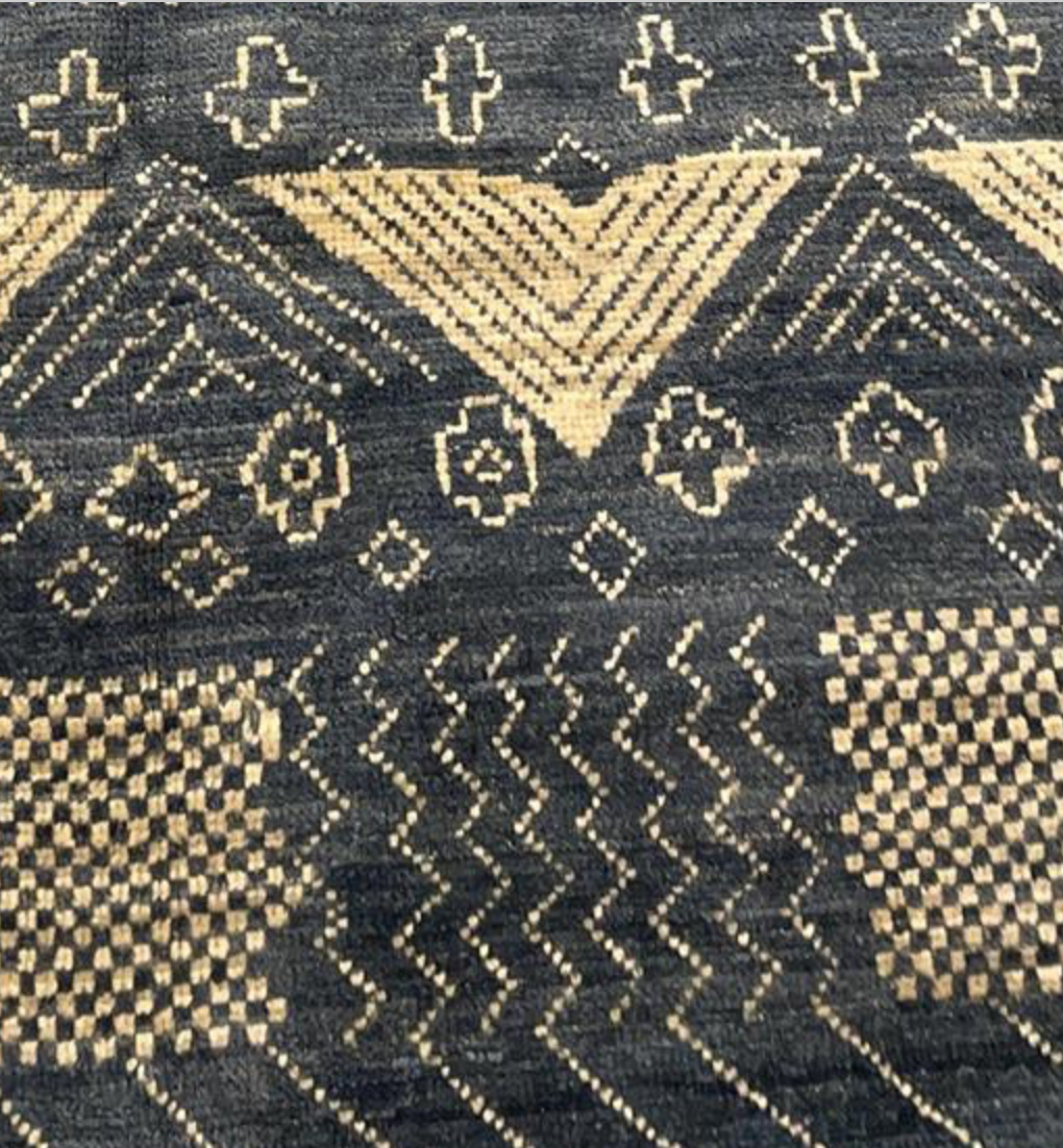 Marrakesh Collection - 4'x6' - 6'x9' & 10'x14' - Blue Moroccan Tribal Style - Hand Knotted Wool Area Rug