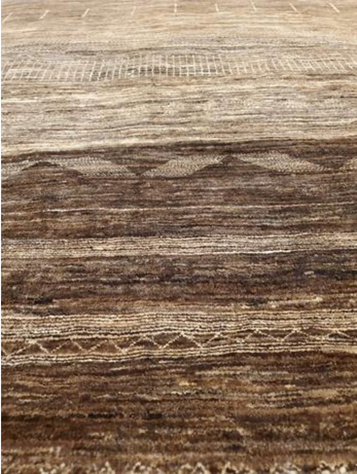 K2 Collection - 8' 02" x 11' 06" - Brown & Cream - Tribal Pattern - Hand Knotted Area Rug