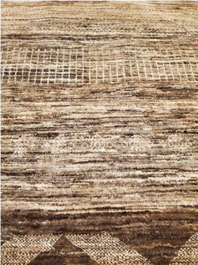 K2 Collection - 8' 02" x 11' 06" - Brown & Cream - Tribal Pattern - Hand Knotted Area Rug