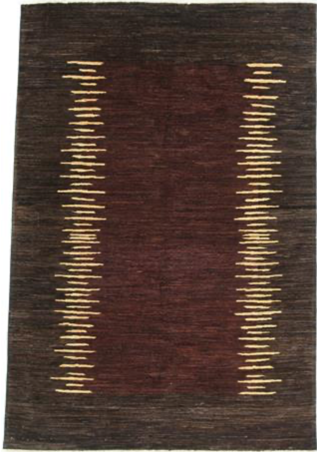 K2 Collection - 5' 10" x 8' 06" - Dark Brown - Tribal Pattern - Hand Knotted Area Rug