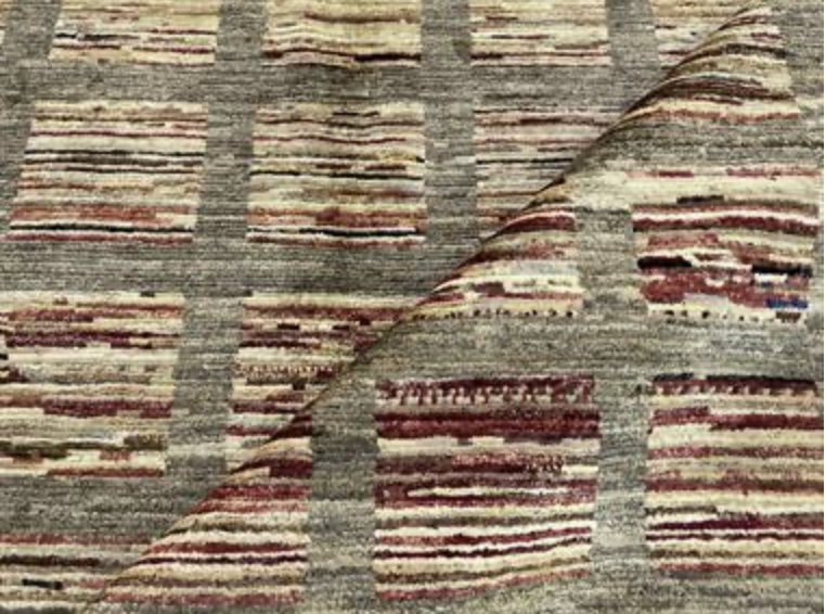 K2 Collection - 6' 02" x 8' 10" - Light Brown & Light Grey Earthy Multicolor - Hand Knotted Area Rug