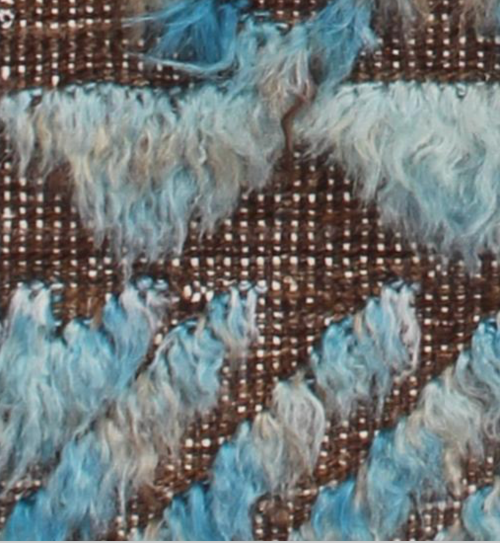 Souf Collection - 2' 02" x 3' 00" Mat - Moroccan Shag Style - Blue Brown Grey - Hand Knotted Wool Mat