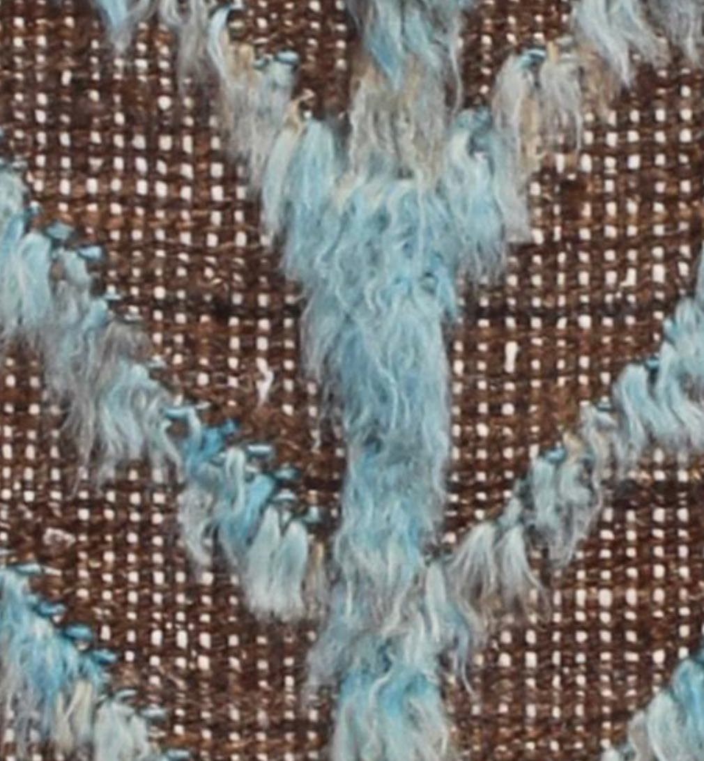 Souf Collection - 2' 02" x 3' 00" Mat - Moroccan Shag Style - Blue Brown Grey - Hand Knotted Wool Mat
