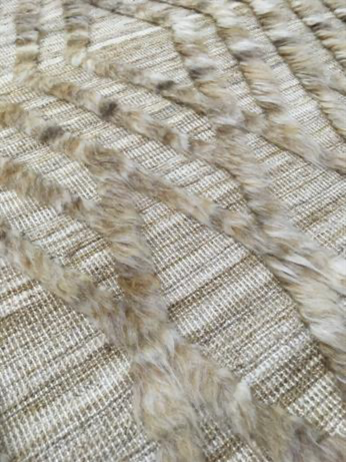 Souf Collection - 2' 01" x 2' 11" (2'x3') Mat - Moroccan Shag Style - Beige & Brown - Hand Knotted Wool Mat