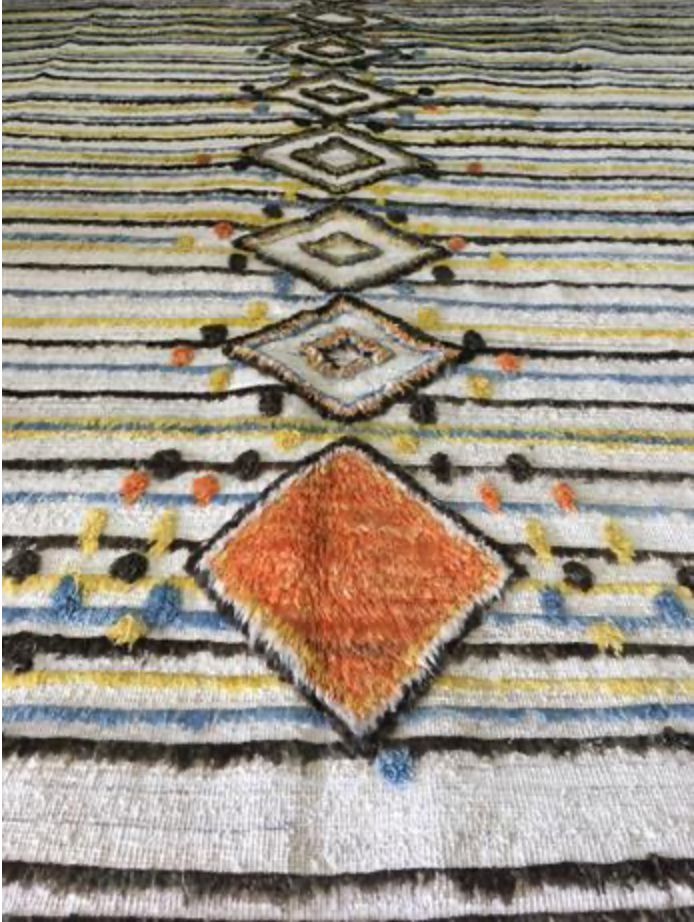 Souf Collection - 8' 02" x 9' 11"  - Moroccan Shag Style - Beige Multicolor - Hand Knotted Wool Area Rug