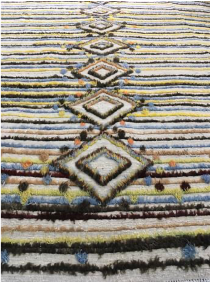 Souf Collection - 8' 02" x 9' 11"  - Moroccan Shag Style - Beige Multicolor - Hand Knotted Wool Area Rug