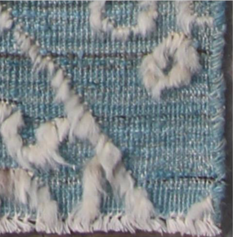 Souf Collection - 3' 02" x 5' 01"  - Moroccan Shag Style - Light Blue & Ivory - Hand Knotted Wool Rug Mat