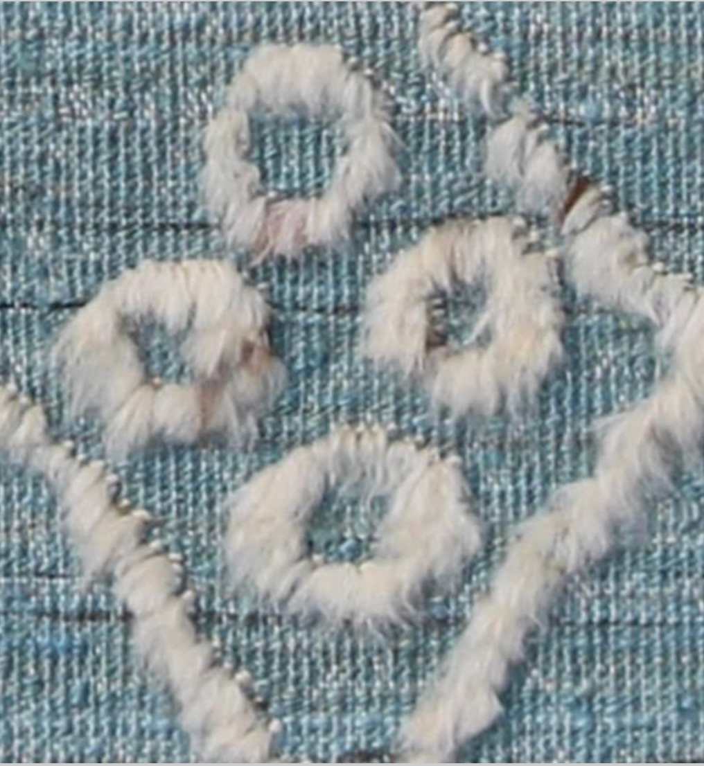 Souf Collection - 3' 02" x 5' 01"  - Moroccan Shag Style - Light Blue & Ivory - Hand Knotted Wool Rug Mat