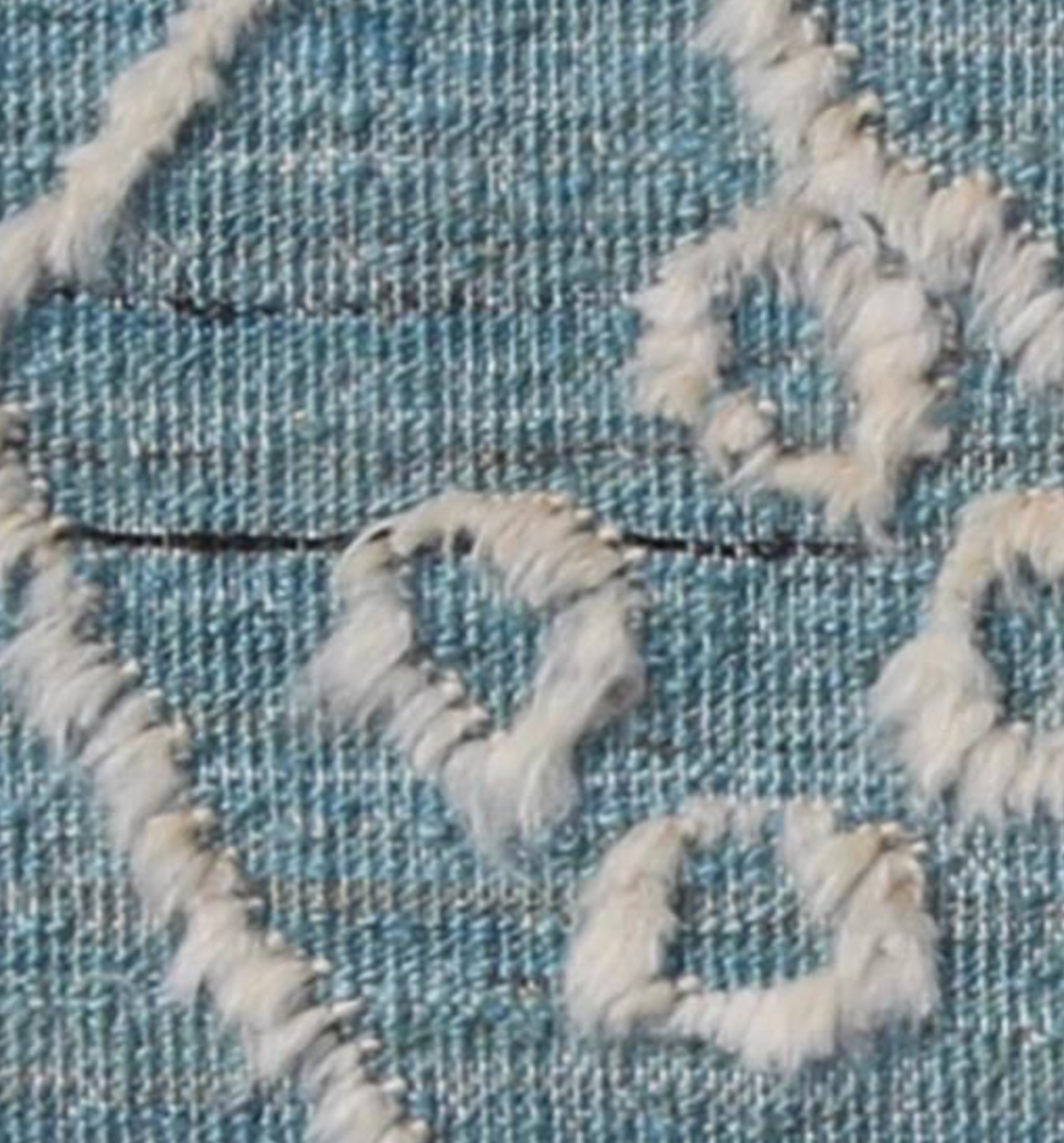 Souf Collection - 3' 02" x 5' 01"  - Moroccan Shag Style - Light Blue & Ivory - Hand Knotted Wool Rug Mat