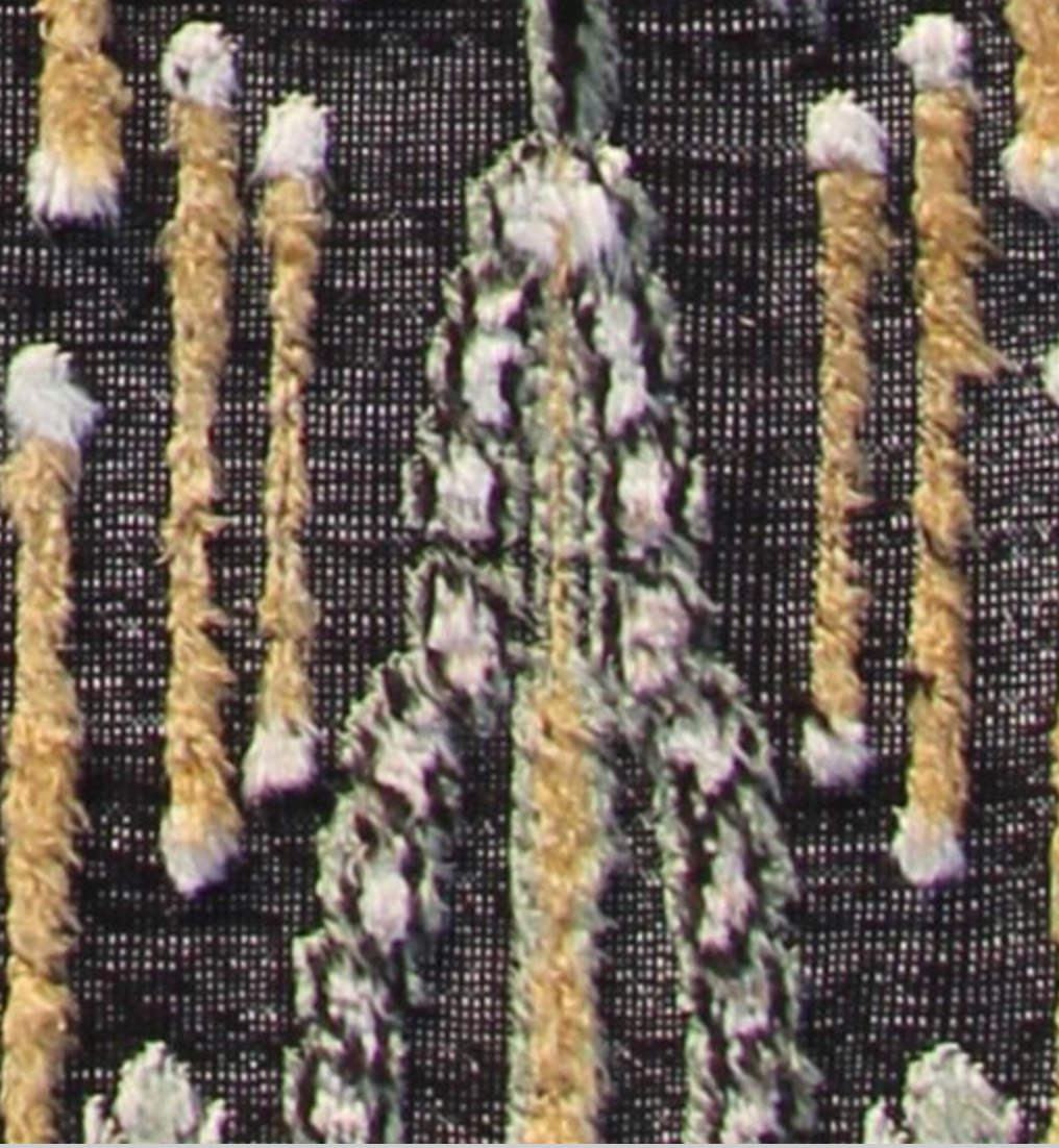 Souf Collection - 6' 08" x 9' 09"  - Moroccan Shag Style - Black Orange & Ivory - Hand Knotted Wool Rug