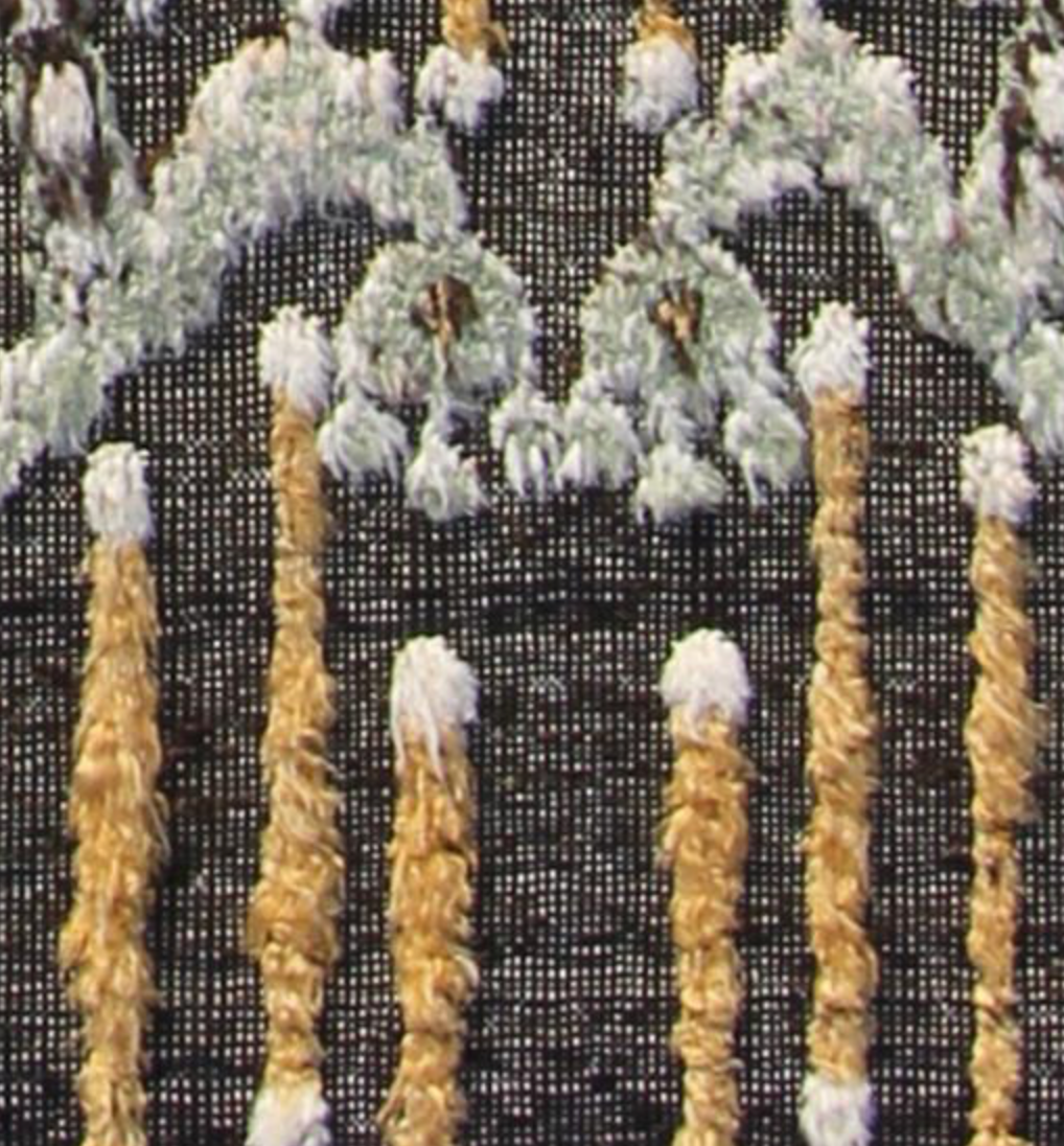 Souf Collection - 6' 08" x 9' 09"  - Moroccan Shag Style - Black Orange & Ivory - Hand Knotted Wool Rug