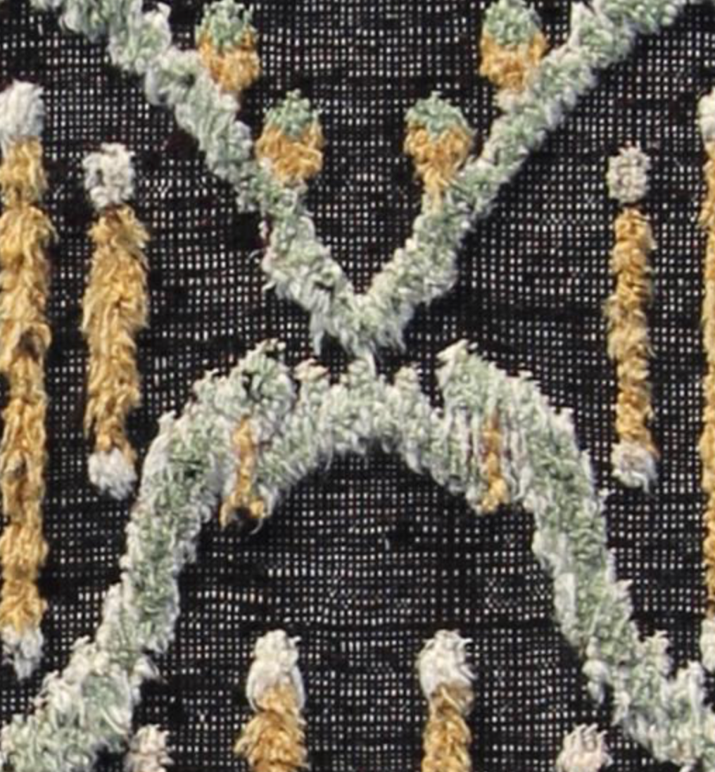 Souf Collection - 6' 08" x 9' 09"  - Moroccan Shag Style - Black Orange & Ivory - Hand Knotted Wool Rug