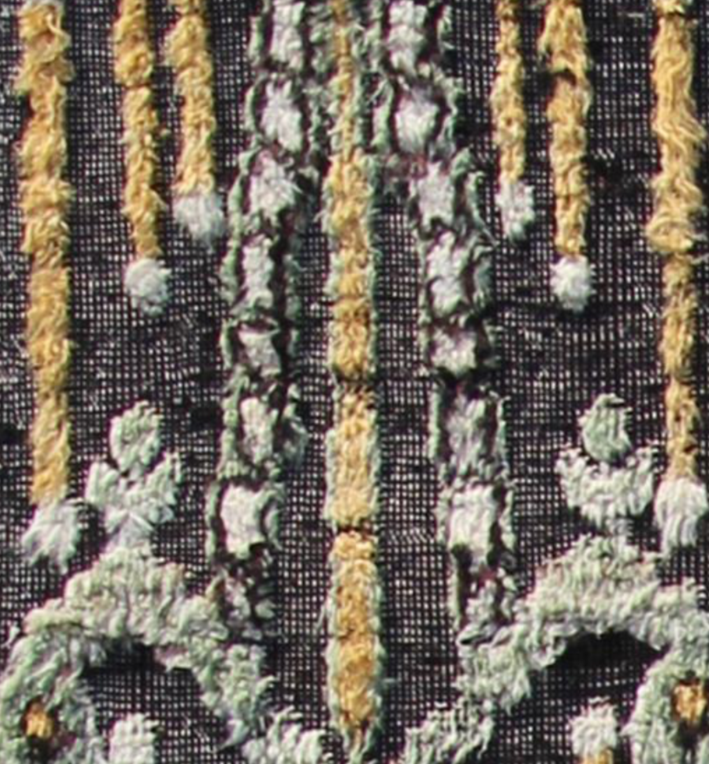Souf Collection - 6' 08" x 9' 09"  - Moroccan Shag Style - Black Orange & Ivory - Hand Knotted Wool Rug