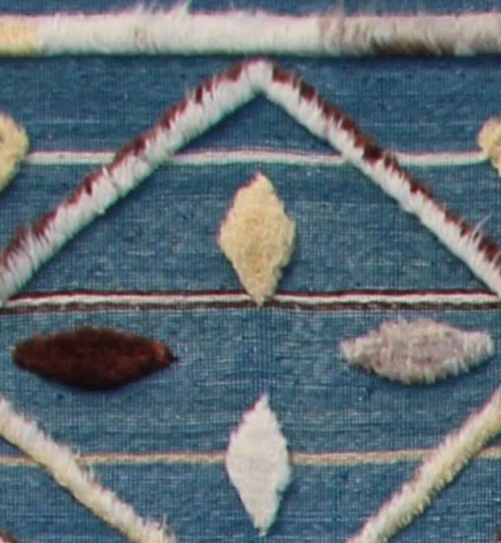 Souf Collection - 2'x3' - 4'x6' - 10'x14'  - Moroccan Shag Style - Blue Brown & Ivory - Hand Knotted Wool Area Rug & Mat