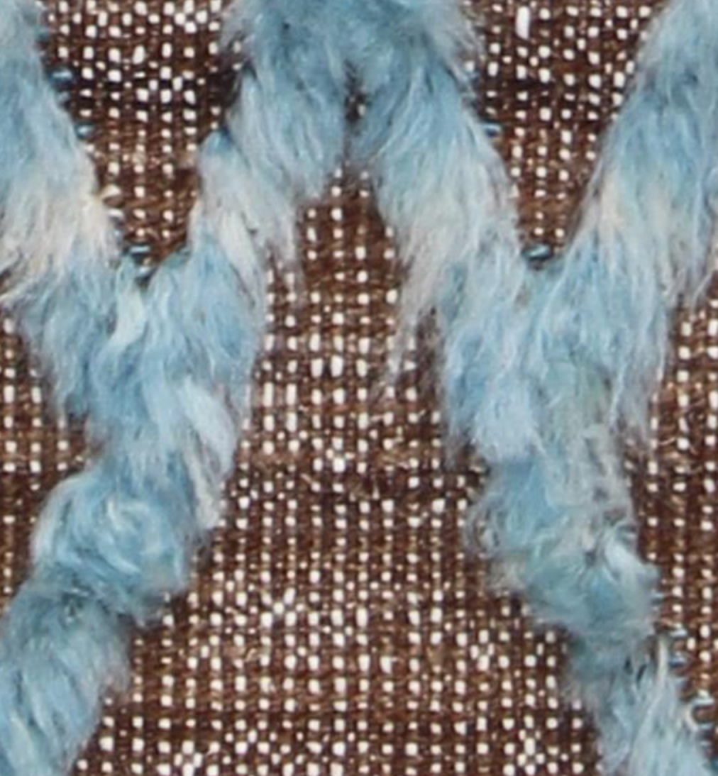 Souf Collection - 2' 02" x 2' 11"  - Moroccan Shag Style - Brown Blue - Hand Knotted Wool Mat