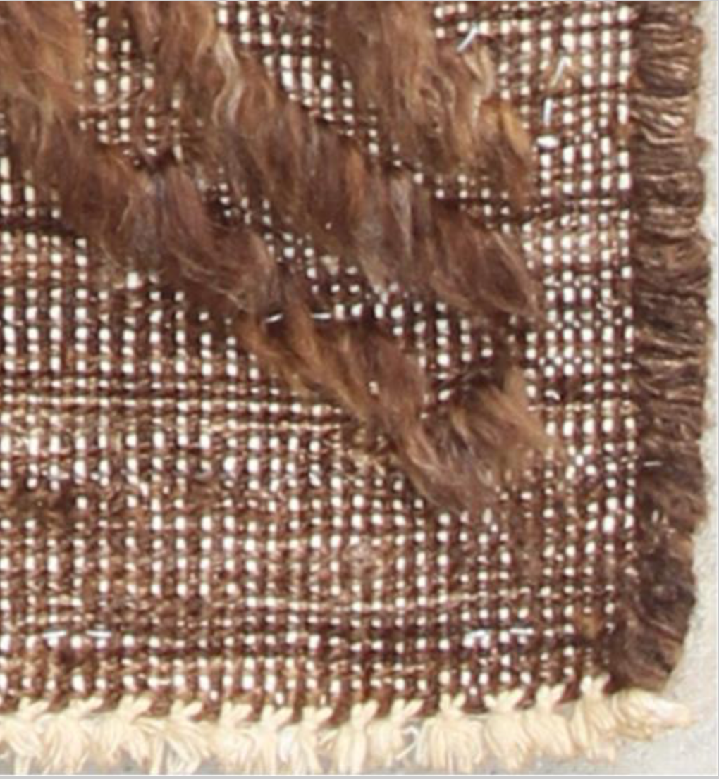 Souf Collection - 2' 04" x 3' 02" Mat - Moroccan Shag Style - Brown - Hand Made Wool Mat