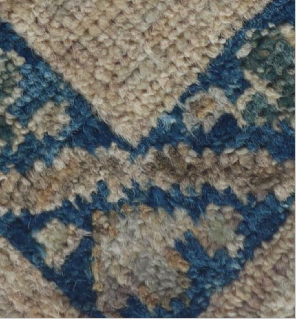 Nomad Collection - 2' 09" x 9' 05" Floral Runner - Beige & Blue - Hand Knotted Wool Runner