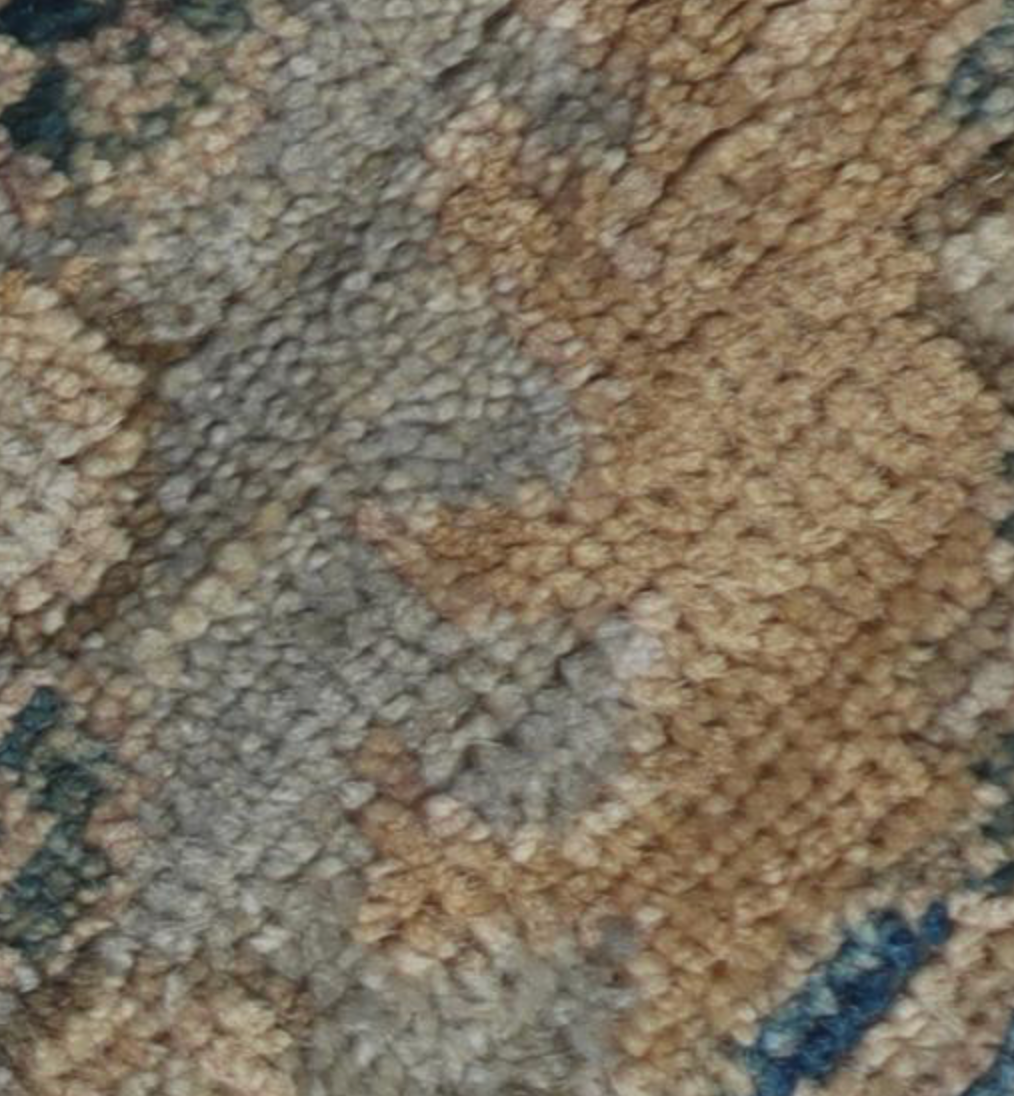 Nomad Collection - 2' 09" x 9' 05" Floral Runner - Beige & Blue - Hand Knotted Wool Runner
