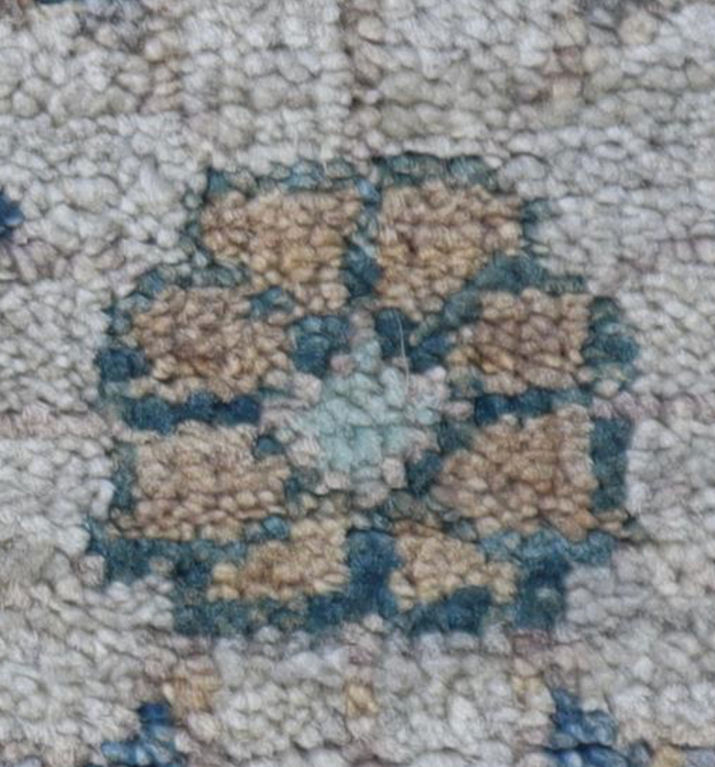 Nomad Collection - 2' 09" x 9' 05" Floral Runner - Beige & Blue - Hand Knotted Wool Runner