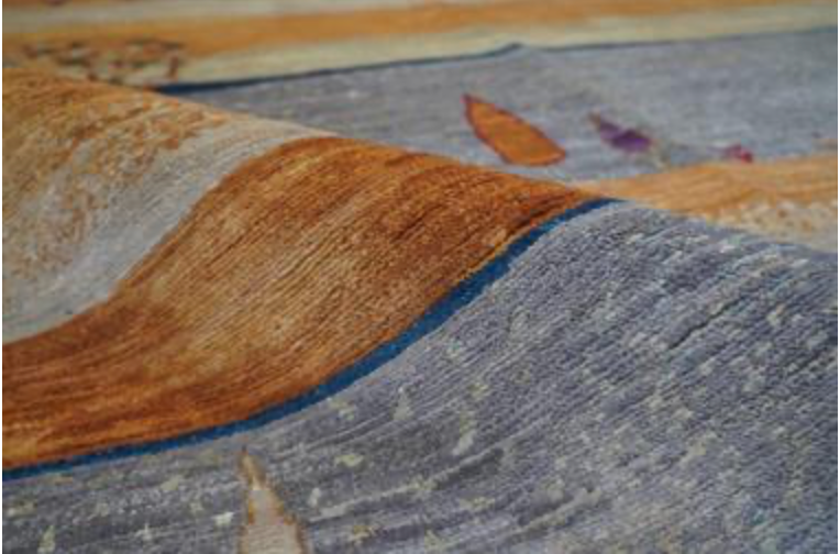Nomad Collection - Gabbeh - 9' 08" x 13' 04" - Beige Grey Brown Blue Landscape Scene - Hand Knotted Area Rug