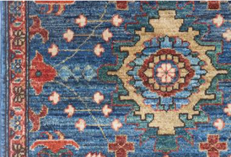 Nomad Collection - 2' 07" x 9' 09" Tribal Runner - Dark Blue & Red - Hand Knotted Wool Runner