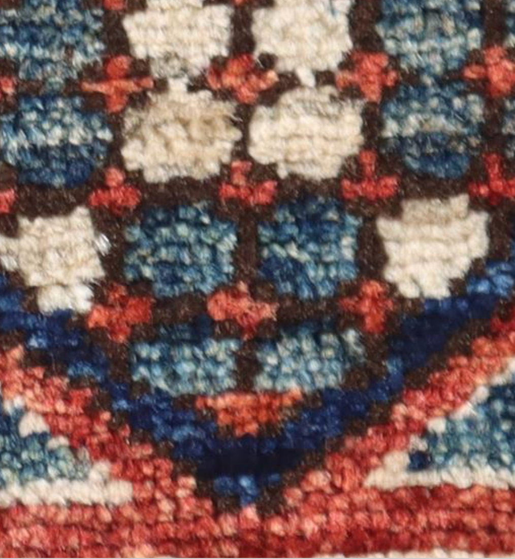Nomad Collection - 2' 07" x 17' 11" Tribal Runner - Blue & Red - Hand Knotted Wool Runner