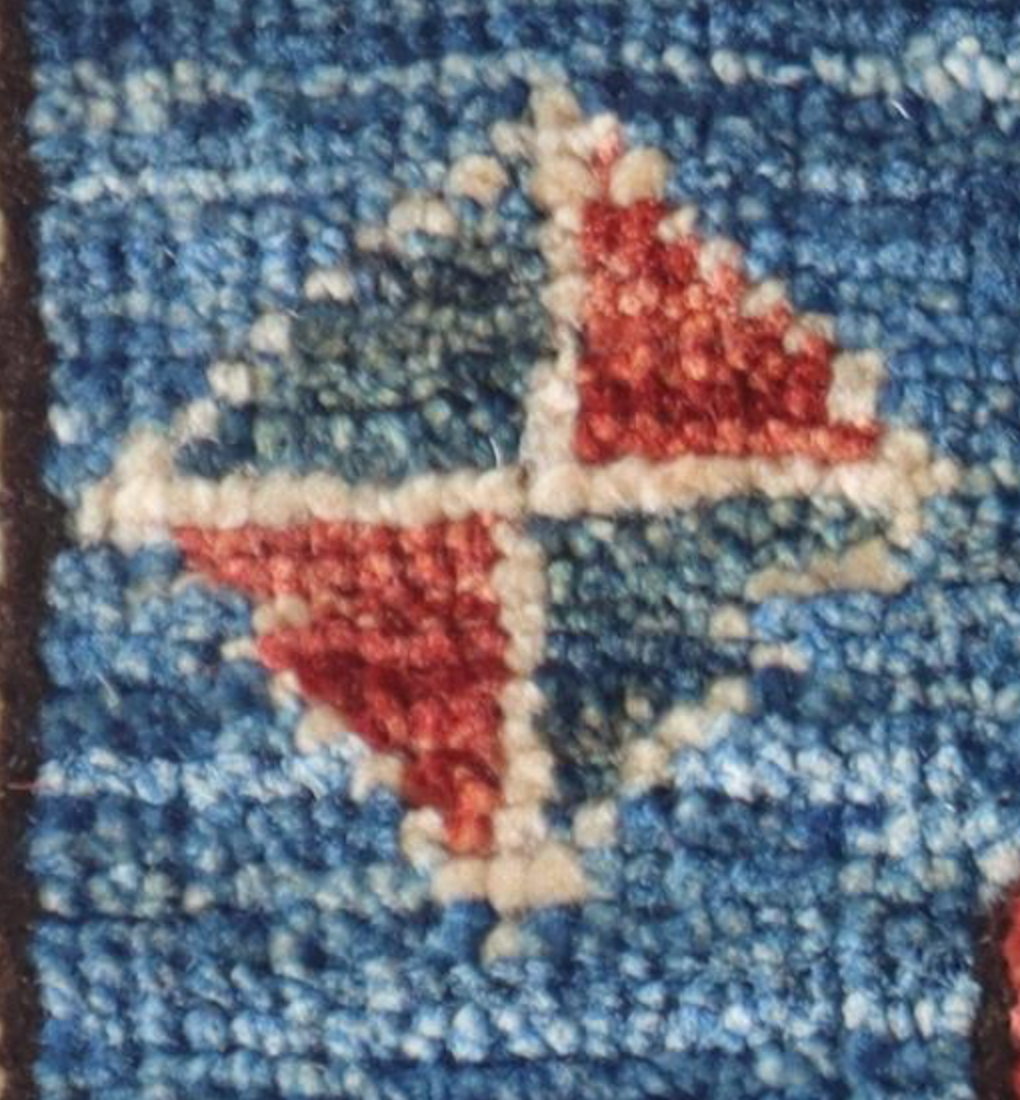 Nomad Collection - 2' 07" x 17' 11" Tribal Runner - Blue & Red - Hand Knotted Wool Runner