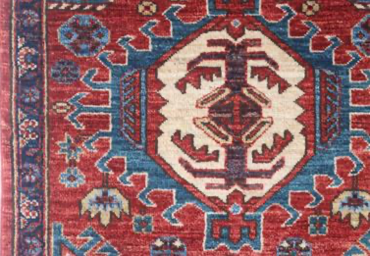 Nomad Collection - 2' 08" x 14' 08" Tribal Runner - Red & Blue - Hand Knotted Wool Runner