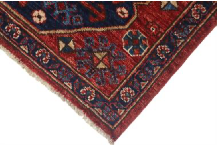 Nomad Collection - 2' 08" x 14' 08" Tribal Runner - Red & Blue - Hand Knotted Wool Runner