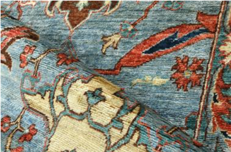 Nomad Collection - 3' 00" x 21' 10" Tribal Runner - Blue & Orange - Hand Knotted Wool Runner
