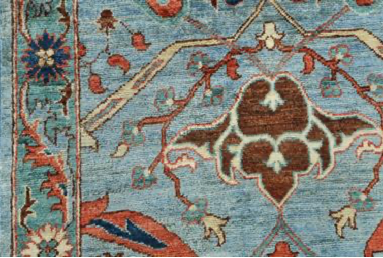 Nomad Collection - 3' 00" x 21' 10" Tribal Runner - Blue & Orange - Hand Knotted Wool Runner