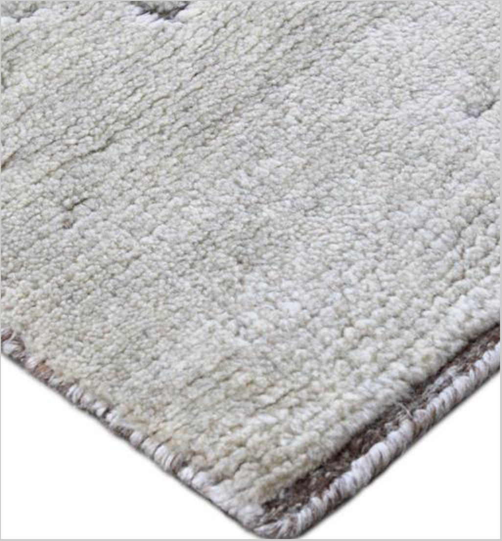 Atlas Collection - 8'x8' Round Rug & 8'x10' Area Rug - Ivory & Beige Wool Modern Contemporary Rug - Hand Knotted Area Rug