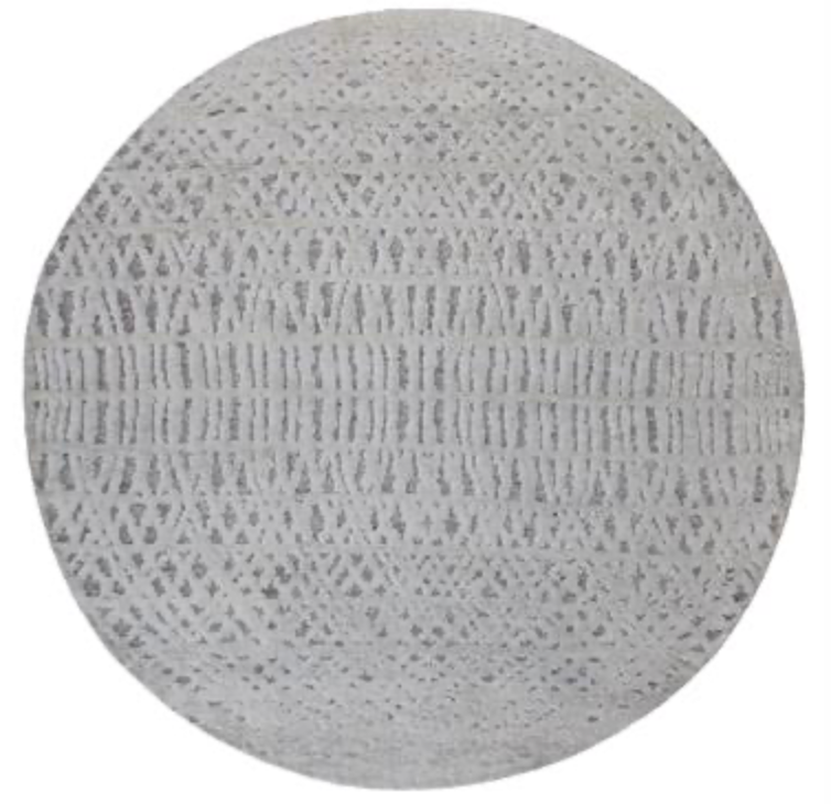 Atlas Collection - 8'x8' Round Rug & 8'x10' Area Rug - Ivory & Beige Wool Modern Contemporary Rug - Hand Knotted Area Rug