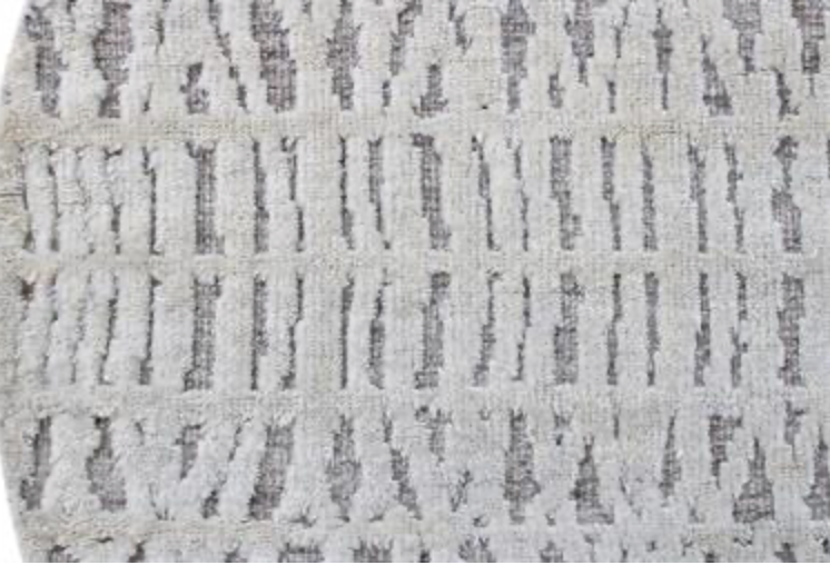 Atlas Collection - 8'x8' Round Rug & 8'x10' Area Rug - Ivory & Beige Wool Modern Contemporary Rug - Hand Knotted Area Rug