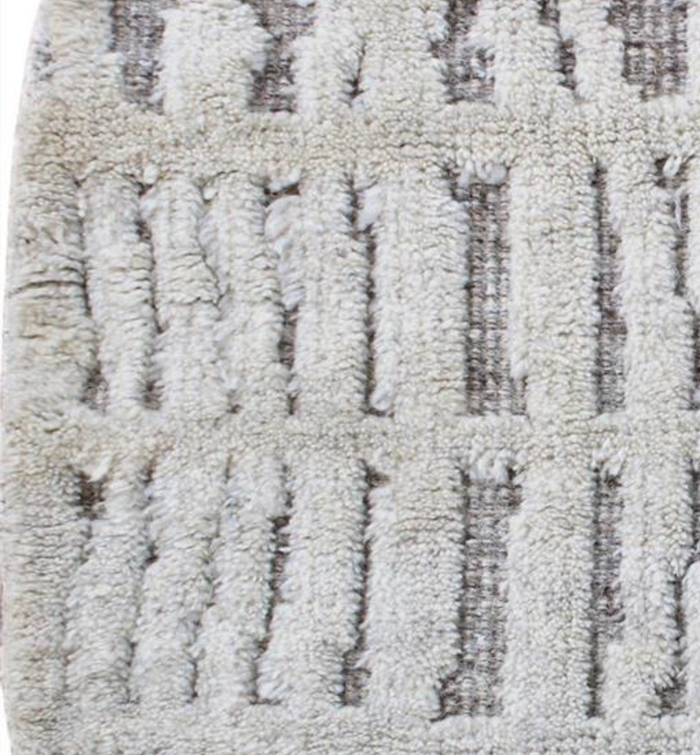 Atlas Collection - 8'x8' Round Rug & 8'x10' Area Rug - Ivory & Beige Wool Modern Contemporary Rug - Hand Knotted Area Rug