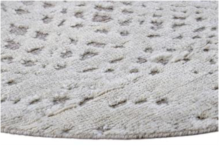Atlas Collection - 8'x8' Round Rug & 8'x10' Area Rug - Ivory & Beige Wool Modern Contemporary Rug - Hand Knotted Area Rug