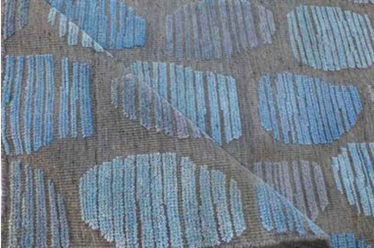 Atlas Collection - 2x3 Mats - 9'x12' & 10'x14' Area Rug - Grey & Blue Wool Modern Contemporary Rug - Hand Knotted Area Rug